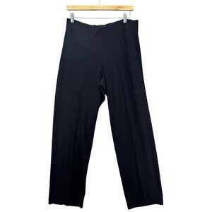 Eileen Fisher Viscose Knit Stretch Pull On Pant Size M Black USA Career Office